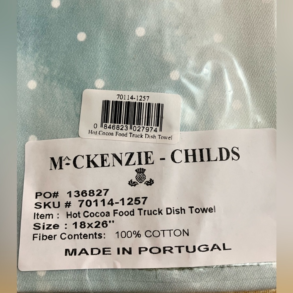 MacKenzie-Childs Cocoa Food Truck Tea Towel - Picture 8 of 8